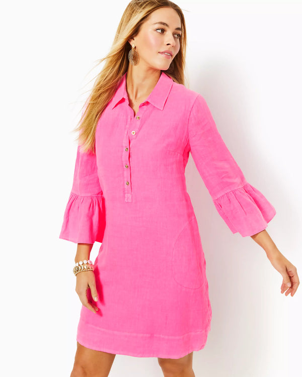 Lilly Pulitzer Jazmyn Linen Tunic Dress Roxie Pink