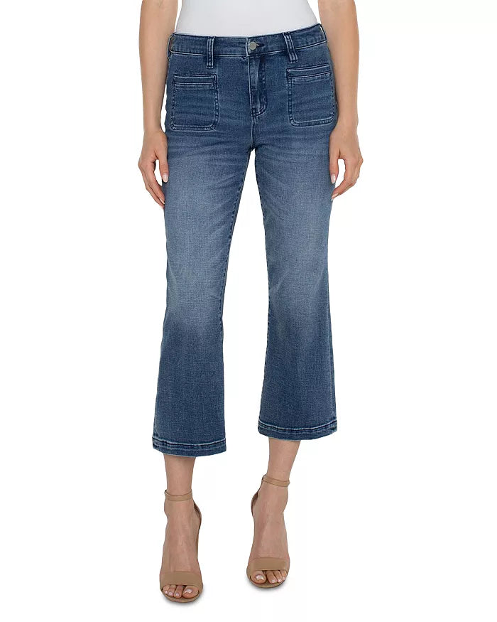 Hannah Crop Flare w/ Wide Fray Hem & Slit (Liverpool)