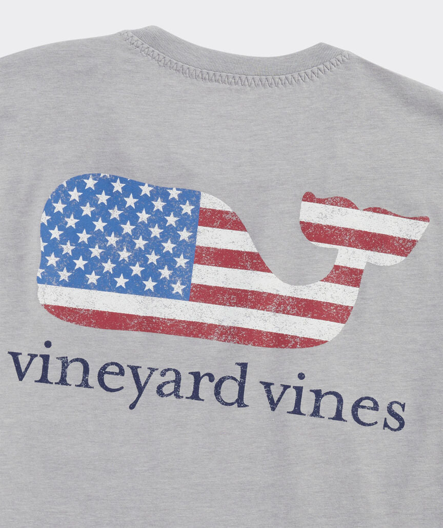 Vineyard Vines American Flag Whale Short-Sleeve Dunes Tee in Grey Heat –  Dan's Southern Prep