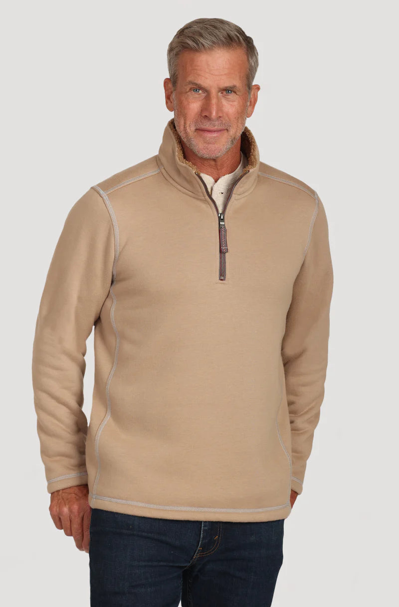 Montana Shearling Fleece 1 4 Zip Pullover Camel S by True Grit Adult