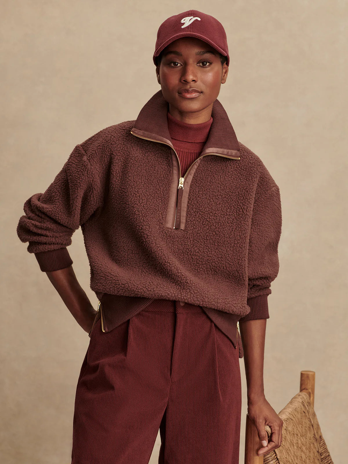 Varley Roselle Half Zip Fleece Deep Mahogany – Dan's Southern Prep