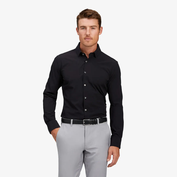 Mizzen+Main Leeward Dress Shirt in Solid Black