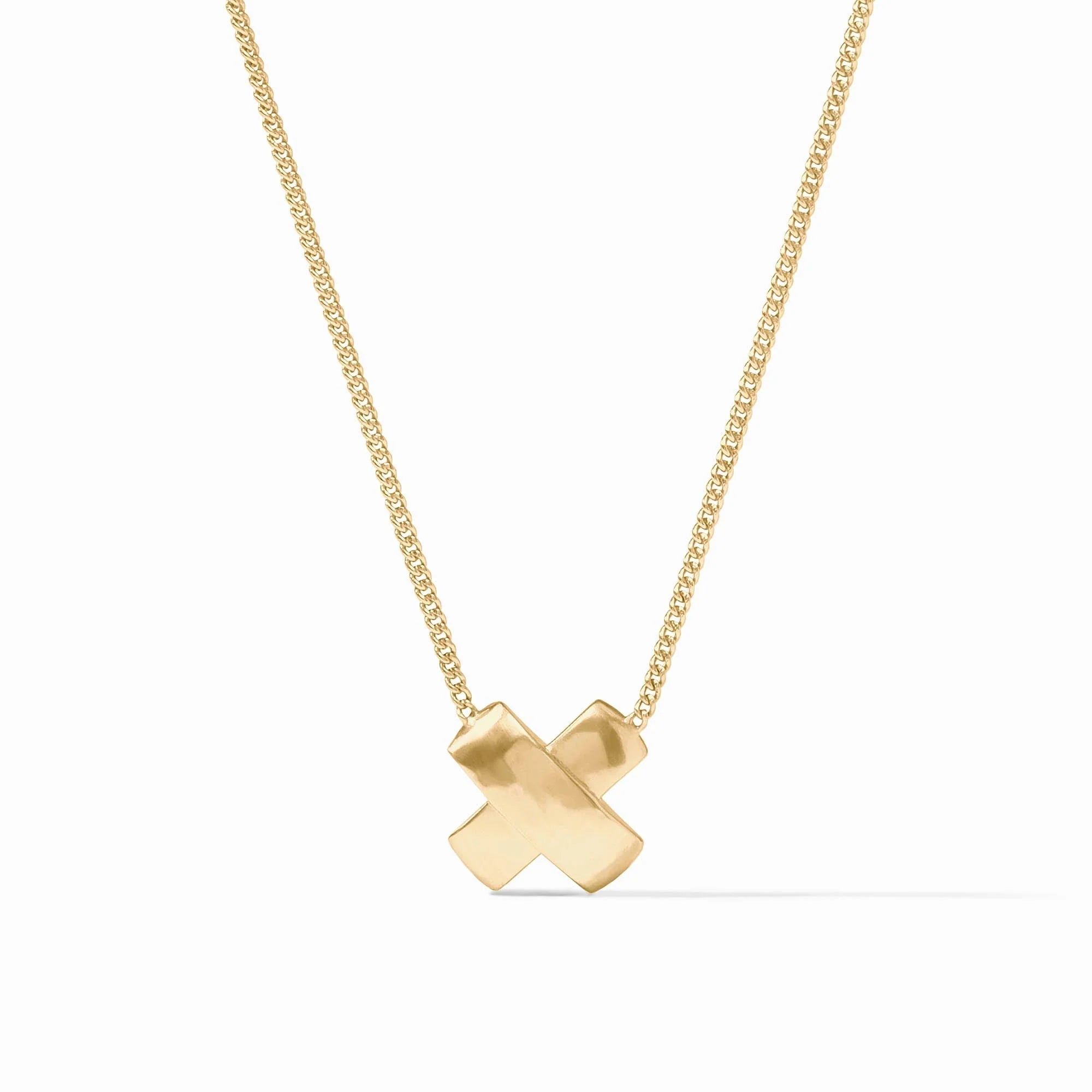 Julie Vos Catalina Pave X Delicate Necklace - Gold