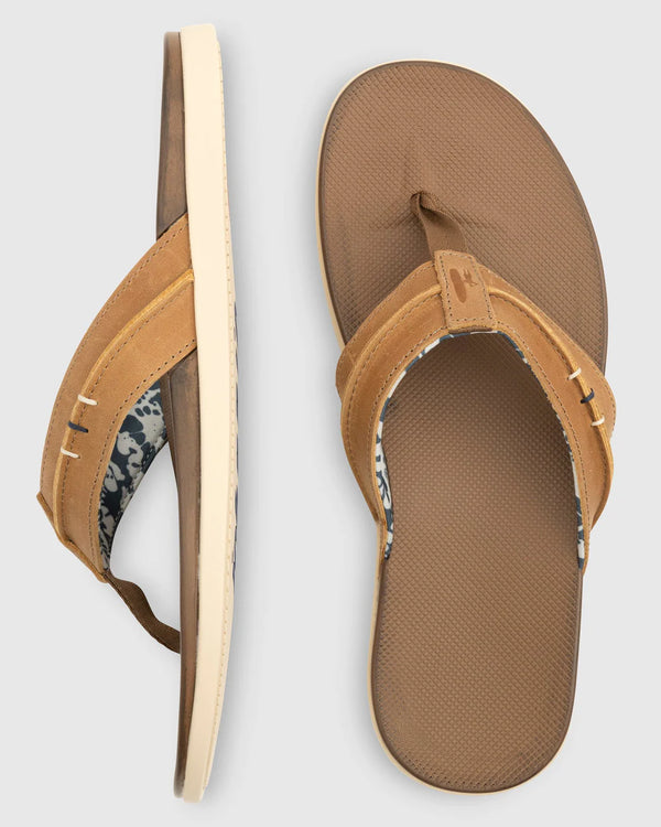 Johnnie-O Starboard Leather Sandal in Taupe