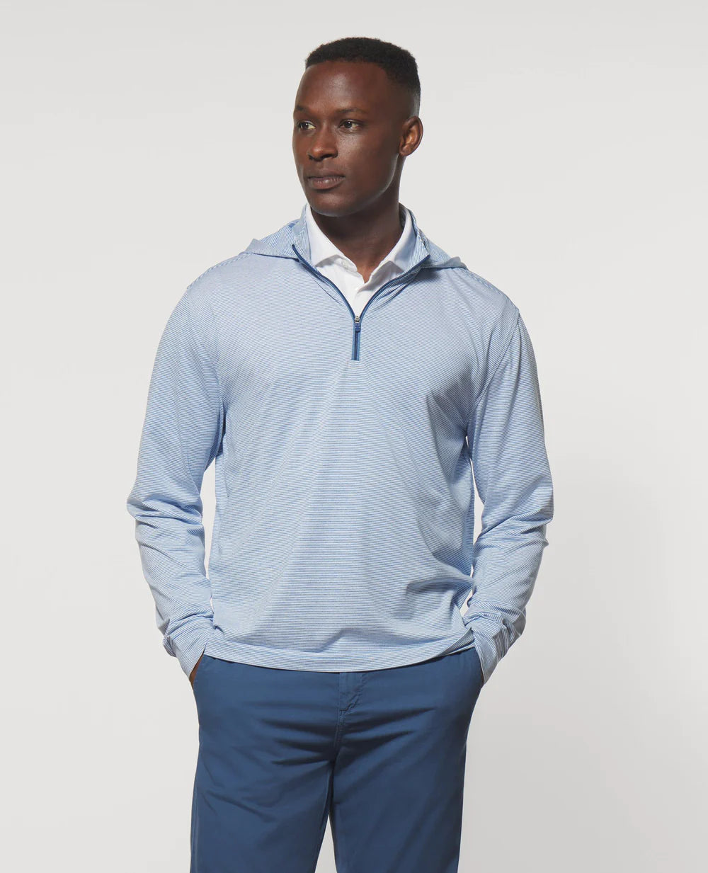 Johnnie-O Hybrid Performance 1/4 Zip Hoodie in Pipeline – Dan's