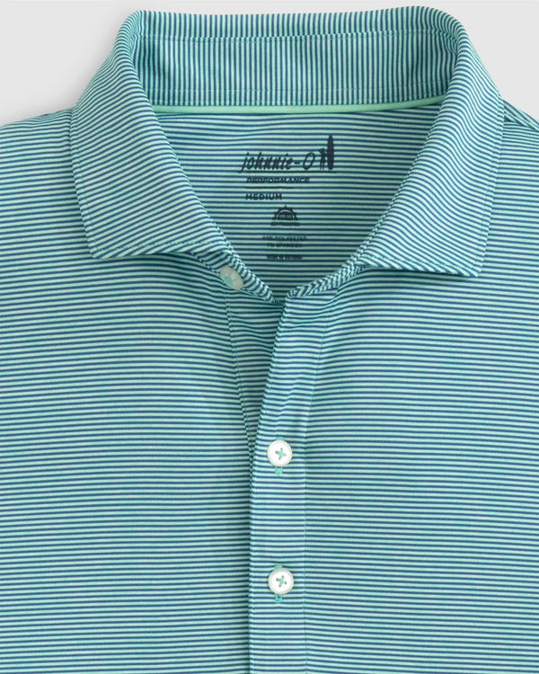 Johnnie-O Lyndon Striped Jersey Performance Polo in Jungle