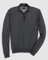 Johnnie-O Baron Lightweight Wool Blend 1/4 Zip Pullover Sweater in Dark and Stormy