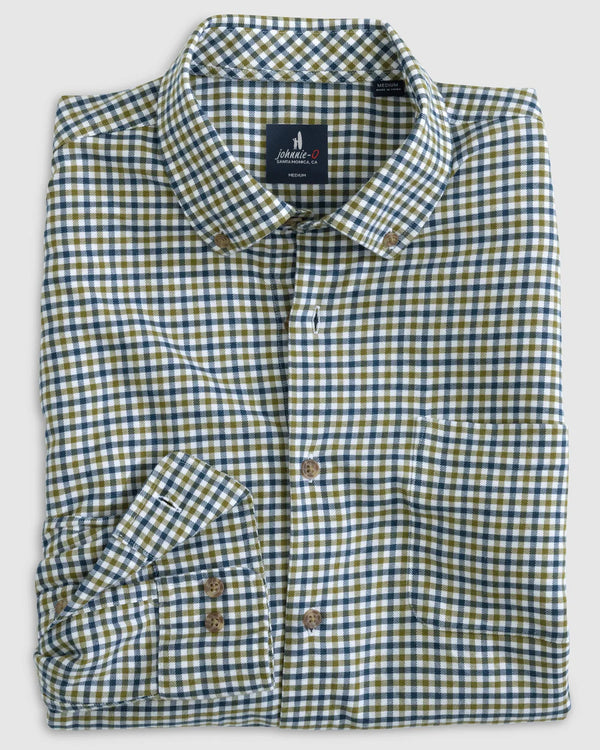 Johnnie-O Sycamore Tucked Button Up Shirt in Balsam