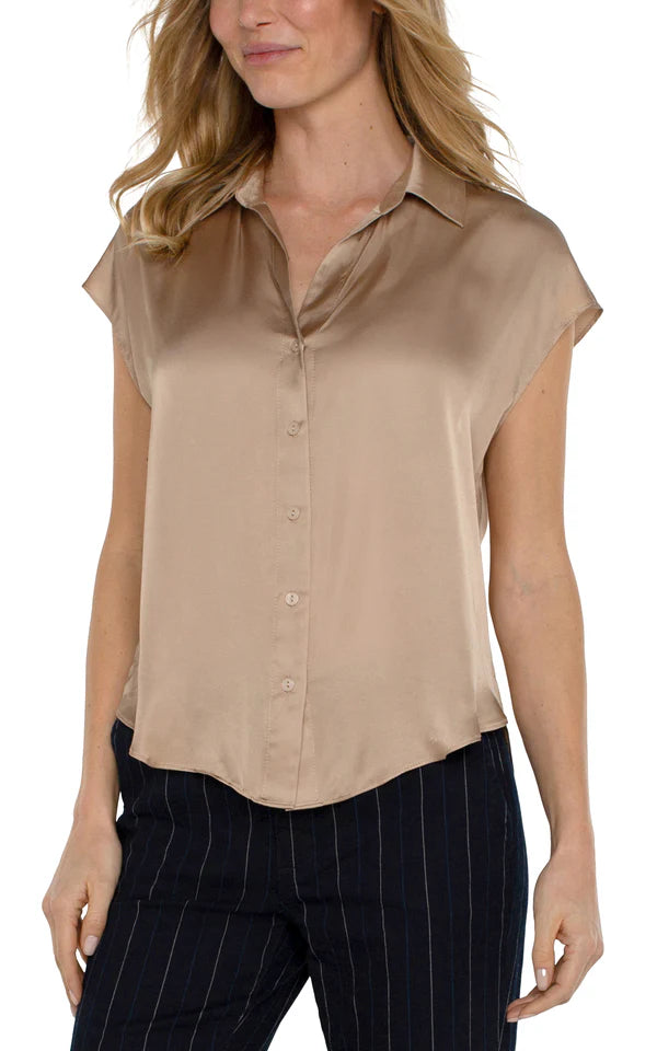 champagne dress shirt Liverpool Button Front Dolman Sleeve Blouse Champagne L / Champagne