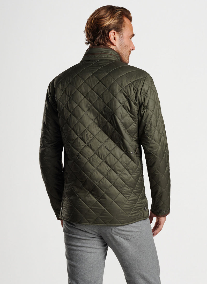 Peter Millar Suffolk Quilted Travel Coat in Olive