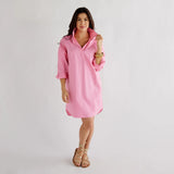 Caryn Lawn Preppy Star Dress Pink