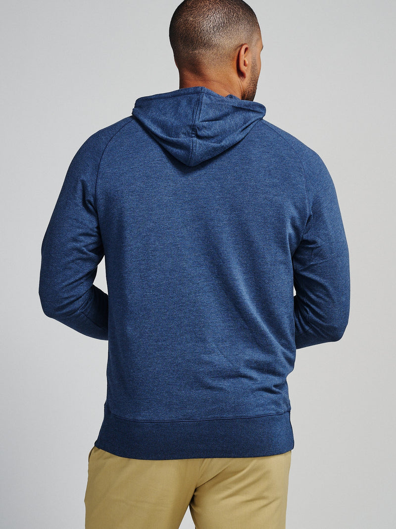 Tasc Varsity French Terry Hoodie in Classic Navy Heather