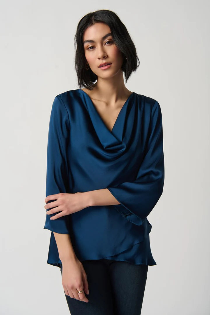 Joseph Ribkoff - Satin Cowl Collar Top