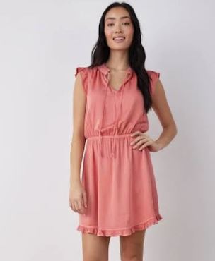 bella dahl ruffle sleeve mini dress Bella Dahl Satin Ruffle Sleeve Mini Dress