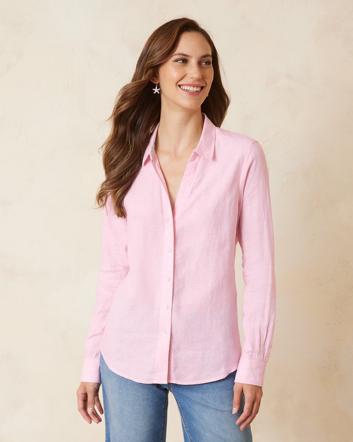 Tommy Bahama Women's Coastalina Linen Long-Sleeve Shirt - Bikini Tommy Bahama Women's Coastalina Linen Long-Sleeve Shirt - Bikini