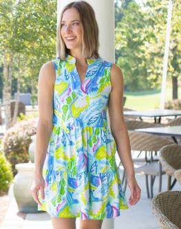 Mary Square Newport Dress Chase the Tide Blue