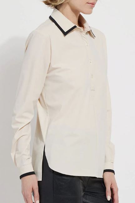 Lysse Diana Shirt with Contrast Trim Crisp Chino