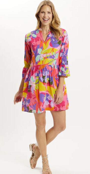 Jude Connally Faith Dress Cotton Voile Kaleidoscope Floral