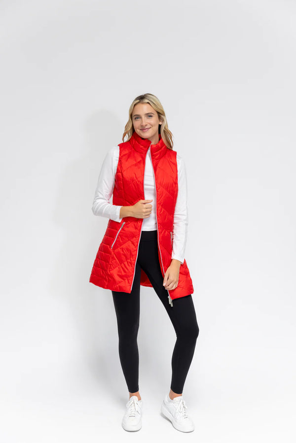 Anorak Chevron Quilted Vest Flame