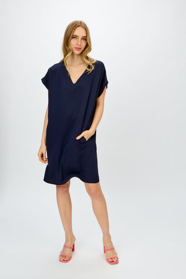 Joseph Ribkoff T-shirt Dress With Pockets Style 241129 Midnight Blue Joseph Ribkoff T-shirt Dress With Pockets Style 241129 Midnight Blue