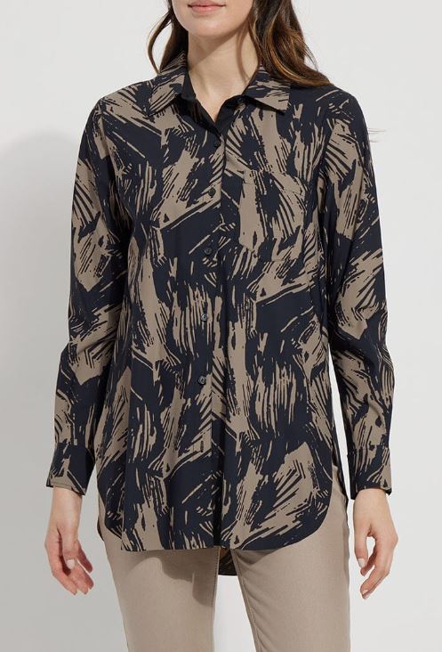 Lysse Fashion Schiffer Button Down Abstract Overlay