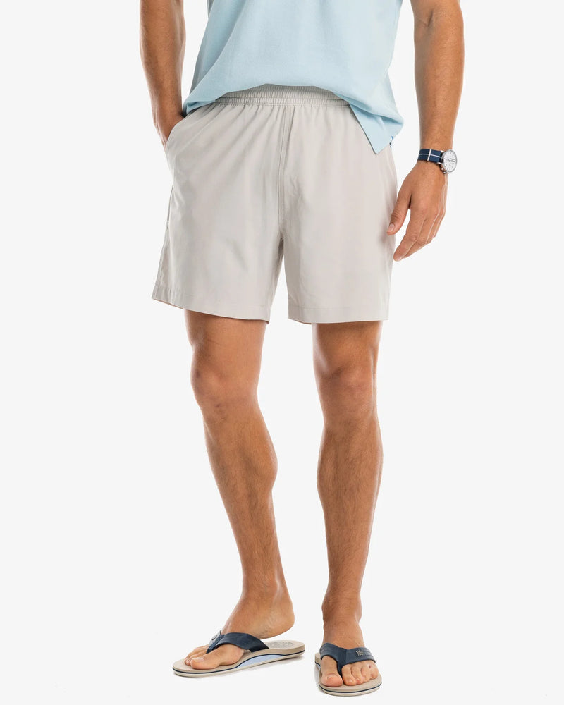 Southern Tide Rip Channel 6 Inch Performance Short Marble Grey