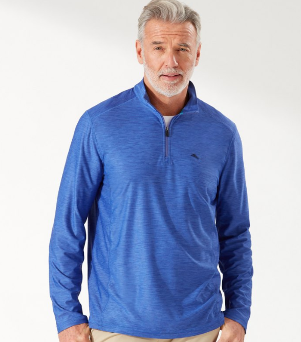 Tommy Bahama Palm Coast IslandZone Half Zip Sapphire Night