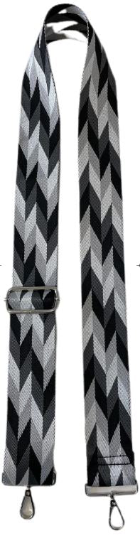 Ahdorned Geometric Strap - Grey/Black with Gold Hardware