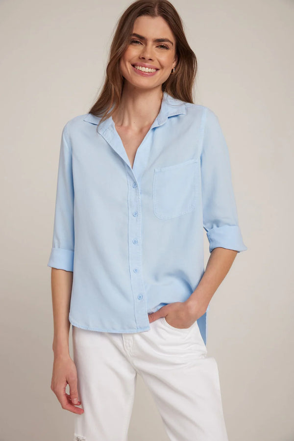 Bella Dahl Shirt Tail Button Down - Blue Oasis