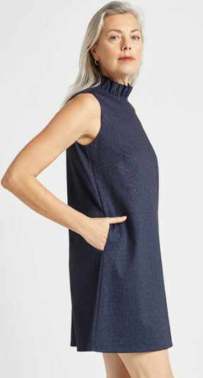 white christmas dresses Turtleneck Denim Dress main image 0
