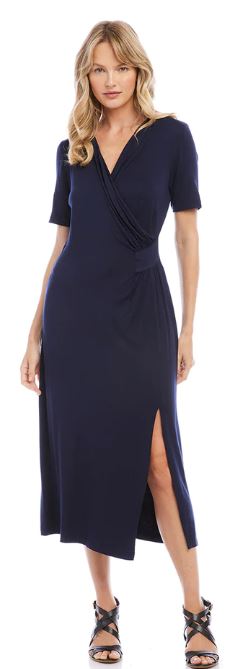 Karen Kane Faux Wrap Midi Dress Navy Dan's Southern Prep Karen Kane Faux Wrap Midi Dress Navy Dan's Southern Prep