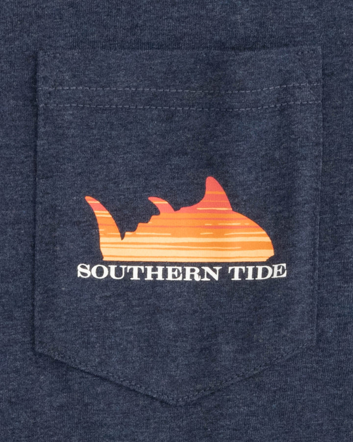 Southern Tide Heather Speedboat Sunset Long Sleeve T-Shirt Heather True Navy
