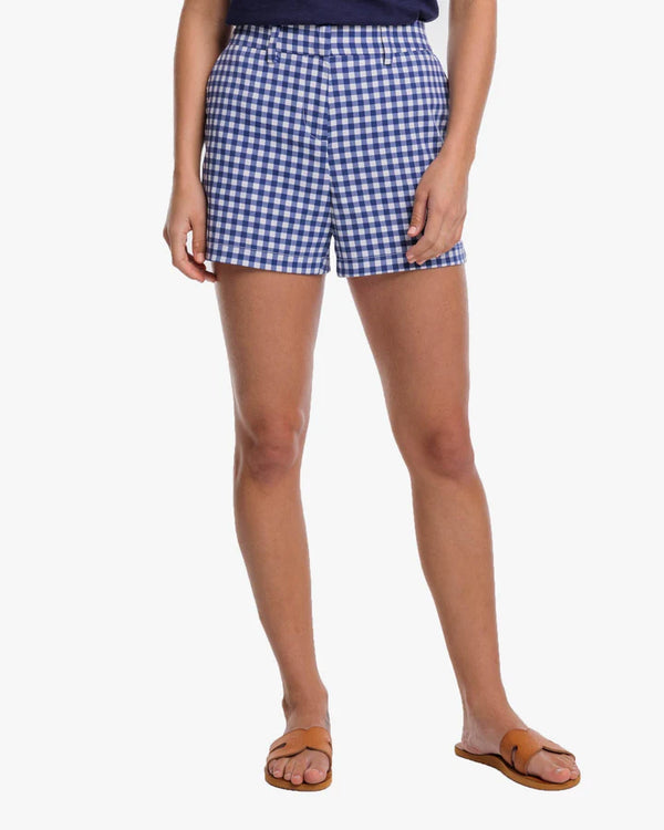 Southern Tide Inlet Gingham Performance Short Nautical Navy