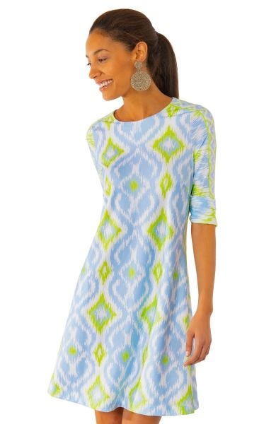 Gretchen Scott Swinger Dress Kitt Ikat Periwinkle/Lime Dan's Southern Prep Gretchen Scott Swinger Dress Kitt Ikat Periwinkle/Lime Dan's Southern Prep