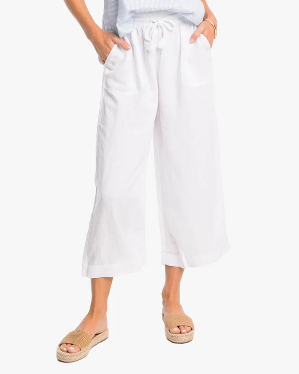 Southern Tide Malisa Wide Leg Crop Pant Classic White