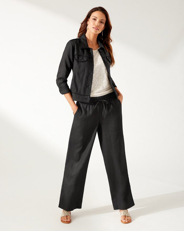 Tommy Bahama Two Palms High-Rise Linen Easy Pants Black