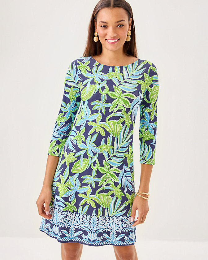 Lilly Pulitzer Ophelia 3/4 Sleeve Dress Sapphire Pool Tropical Tango Eng  *