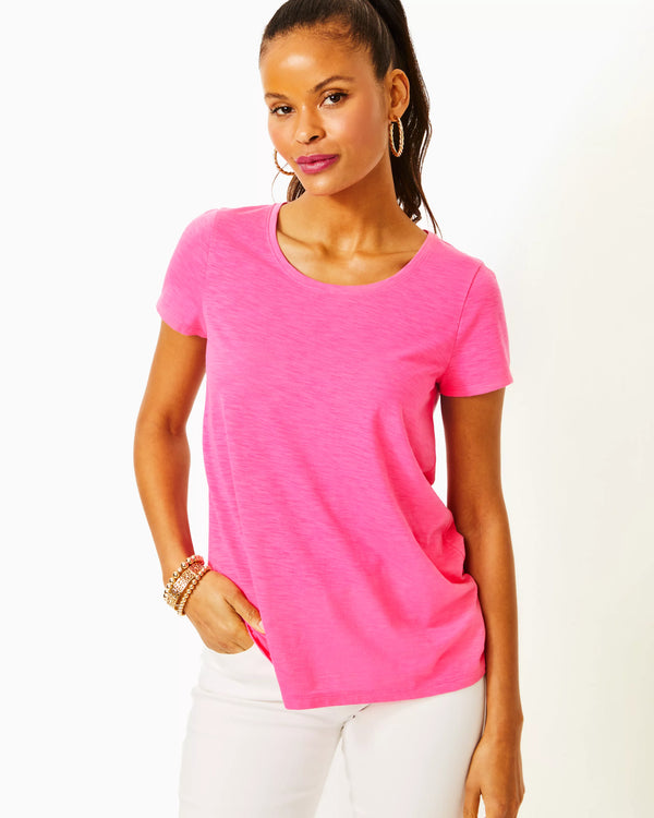 Lilly Pulitzer Etta Scoop Neck Top Roxie Pink