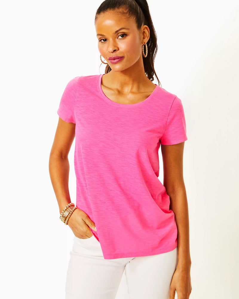 Lilly Pulitzer Etta Scoop Neck Top Roxie Pink