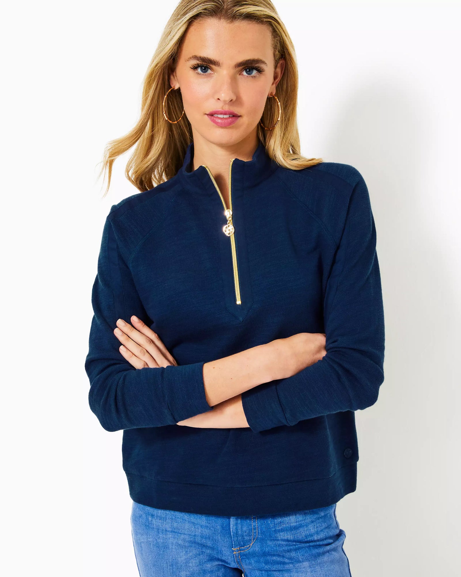 Lilly Pulitzer Luxletic Ashlee Half-Zip Pullover Low Tide Navy Lilly Pulitzer Luxletic Ashlee Half-Zip Pullover Low Tide Navy