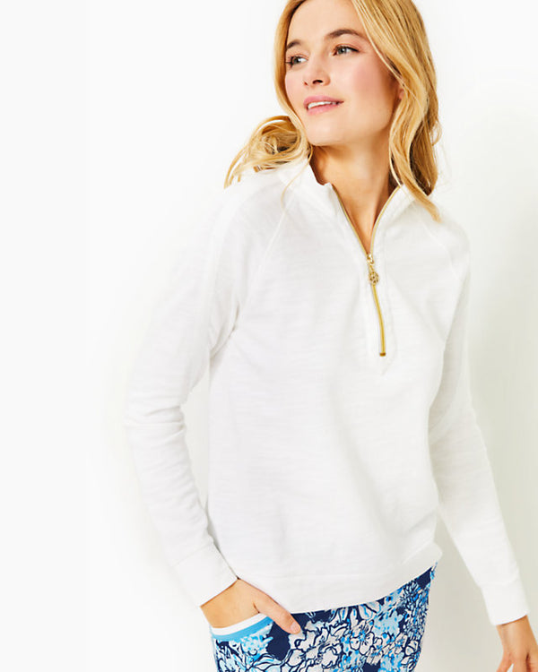 Lilly Pulitzer Luxletic Ashlee Half-Zip Pullover Resort White