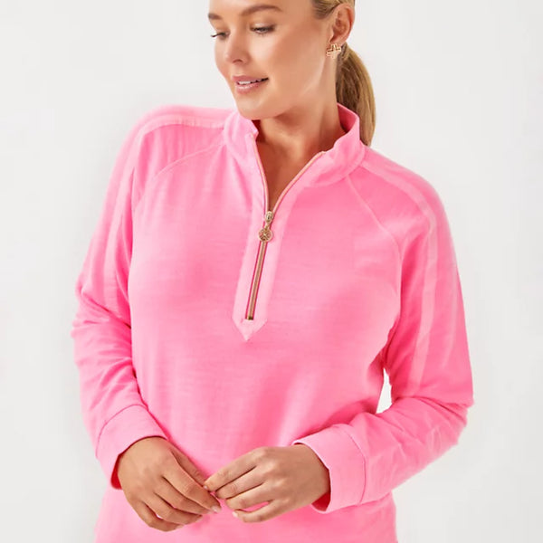Lilly Pulitzer Luxletic Ashlee Half-Zip Pullover Rousseau Pink