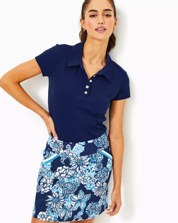 Lilly Pulitzer UPF 50+ Luxletic Monica Skort Low Tide Navy Bouquet All Day Golf