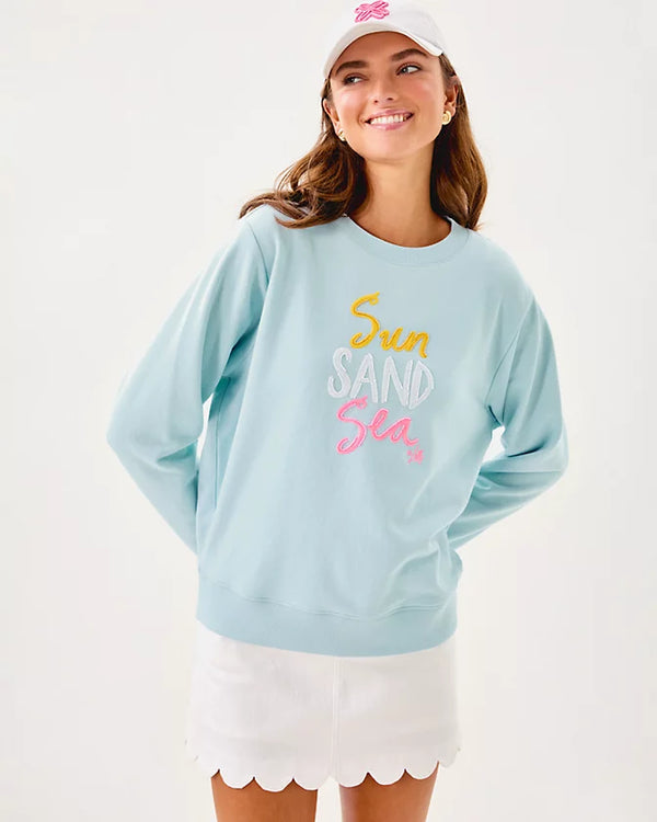 Lilly Pulitzer Ballad Cotton Sweatshirt Bluette