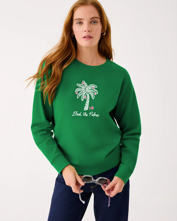 Lilly Pulitzer Ballad Long Sleeve Sweatshirt Multi Deck The Palms Embroidery