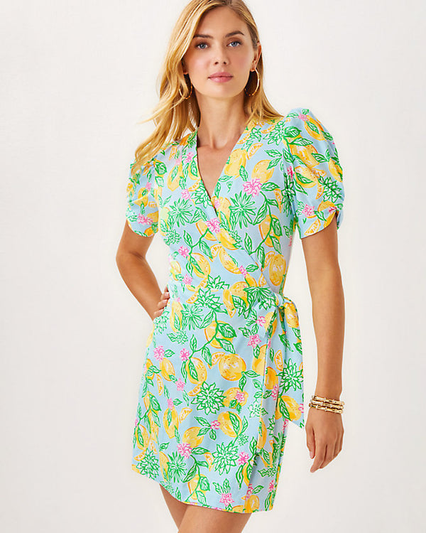 Lilly Pulitzer Sailynn Short Sleeve Romper Bluette Make Lemonade