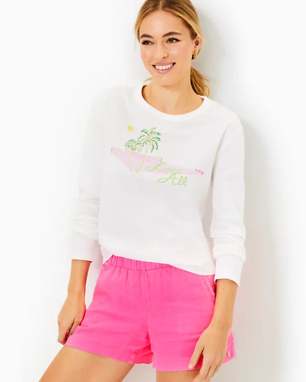 Lilly Pulitzer Long Sleeve Rally Tee Resort White