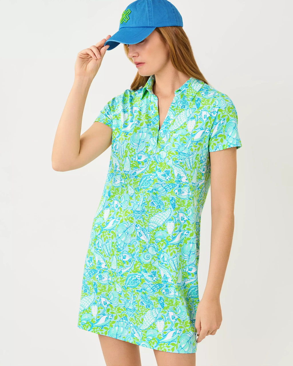 Dune UPF 50+ Short Sleeve Dress M / Day Dream Blue Throw Me A Line