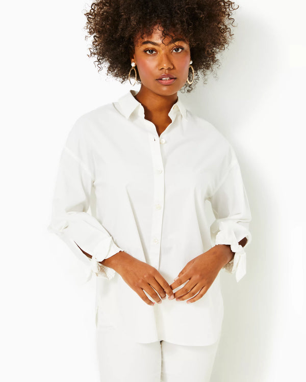 Lilly Pulitzer Lesia Relaxed Button Down Resort White
