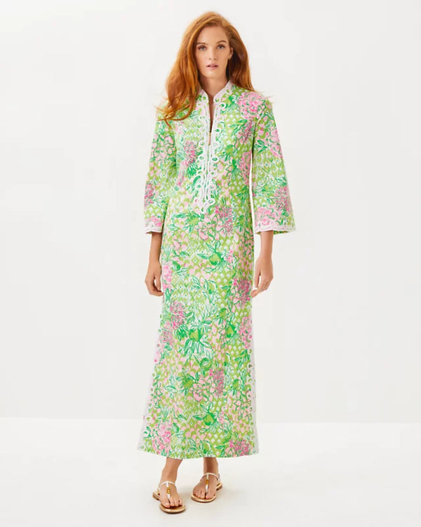 Lilly Pulitzer Shealyn 3/4 Sleeve Dress Fauna Green Lime Feeling Good